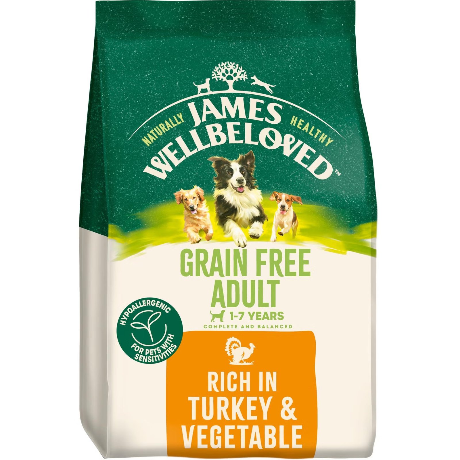 Adult Turkey & Veg Grain Free Dry Dog Food 1.5kg
